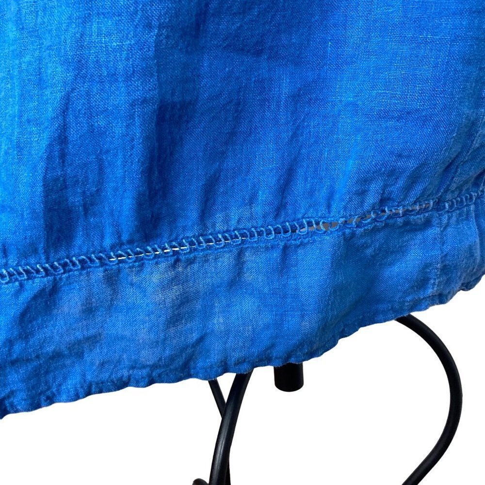 Elena Baldi Blue Linen Dress Small Womens Shift Sleeveless Beachy Made in Italy - Picture 7 of 8